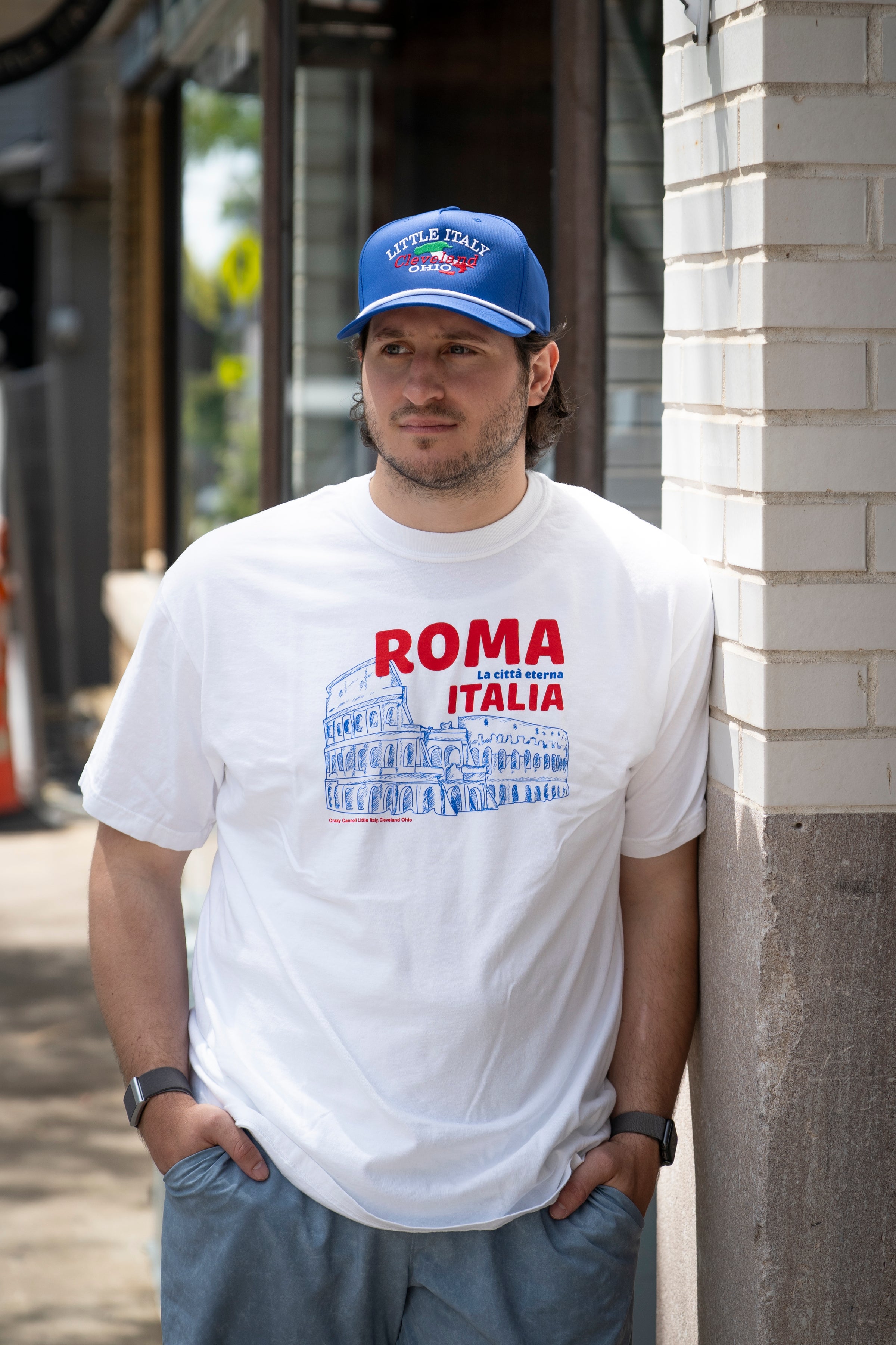 T-shirt ROMA ITALIA Noir En Coton - Marque B&C, Manches Courtes, Neuf Avec étiquettes Pour Homme